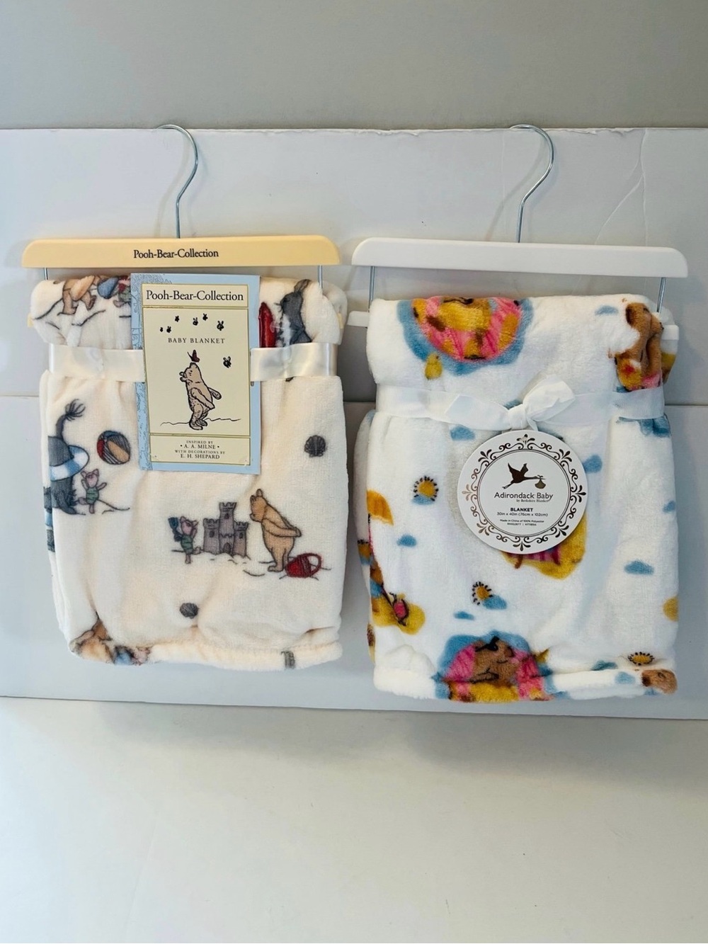 Adirondack Baby by Berkshire & Winnie the Pooh Lot of 2 Baby Blankets Beach